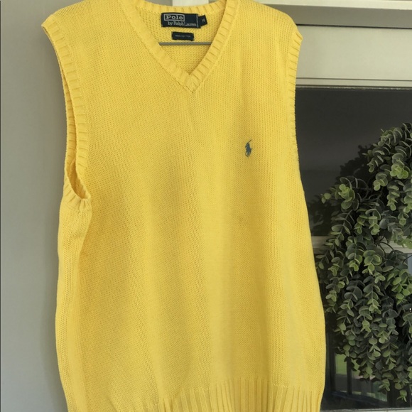 yellow polo vest